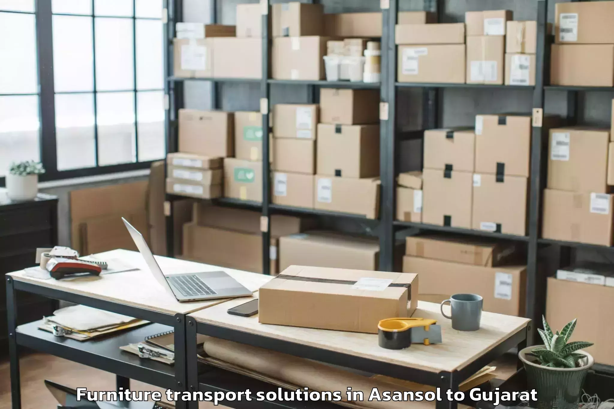 Reliable Asansol to Waghai Furniture Transport Solutions